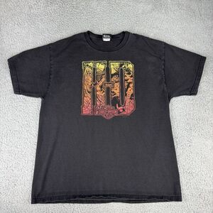 Harley Davidson Shirt Big Hd Logo Faded Black Shirt Men's‎ Size Lg Alamo Texas